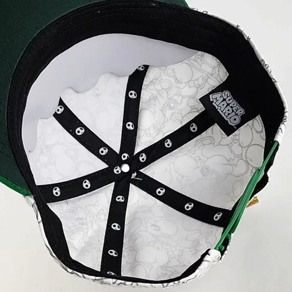 Nintendo Super Mario Yoshi Snapback Adjustable Hat Cap Green White OS Fits Most - Picture 15 of 16